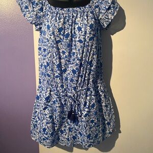Vineyard Vines Blue and White Floral Romper Size Small